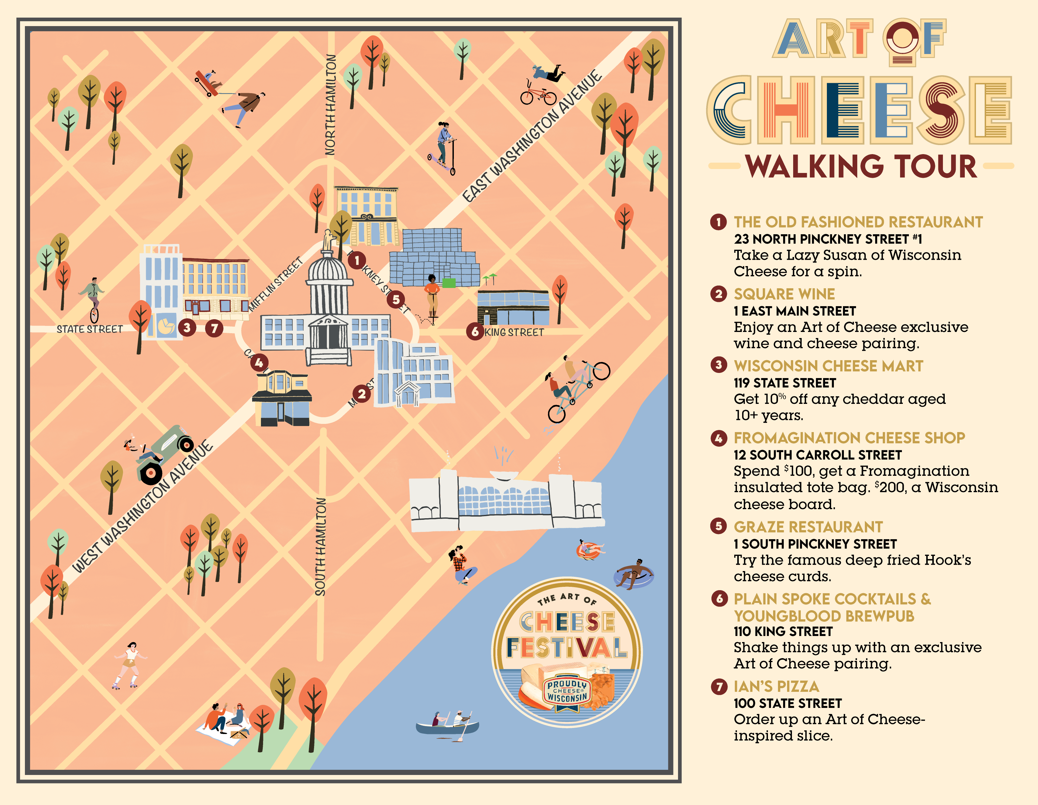 Walking Map of Art of Cheese Festival Restaurants