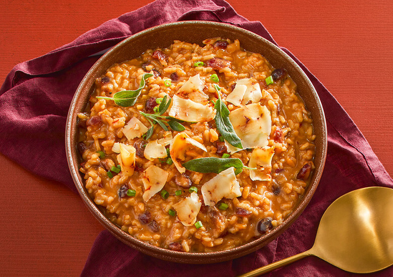 cranberry chipotle cheddar pumpkin risotto