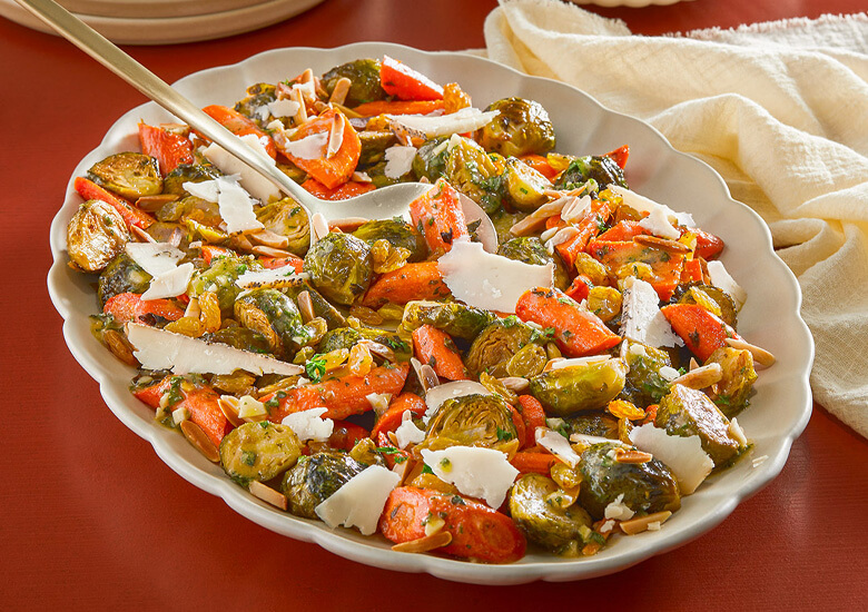 roasted brussel sprouts and carrots