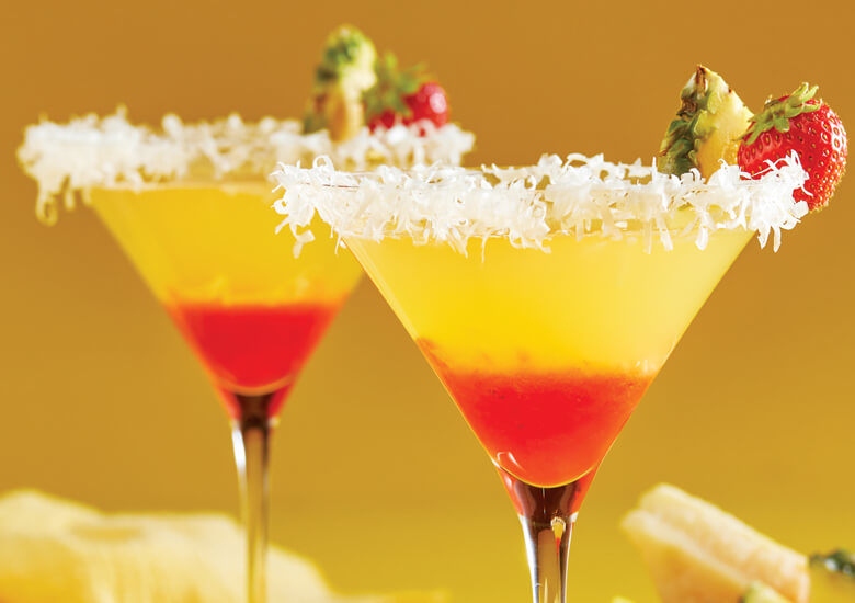 Parmesan-infused vodka pineapple martinis