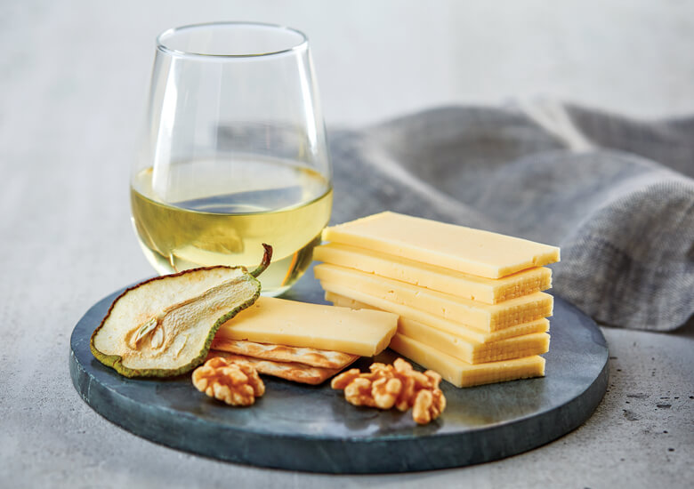 Havarti cheese and riesling