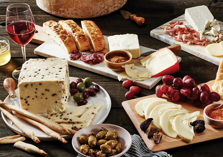 Wisconsin Italian cheeses on cheeseboard