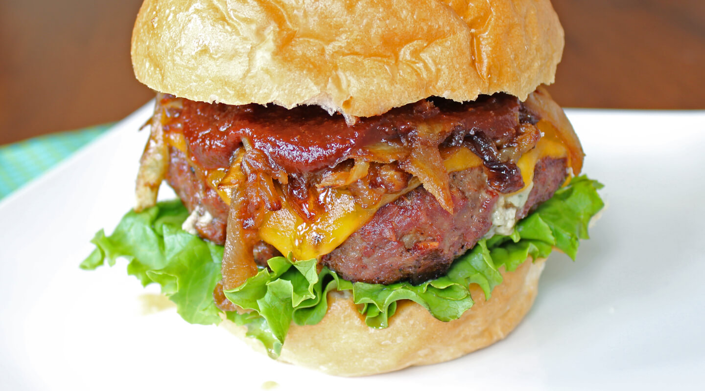 Wisconsin Cheese Bacon and Blue Cheese-Stuffed Burgers Recipe