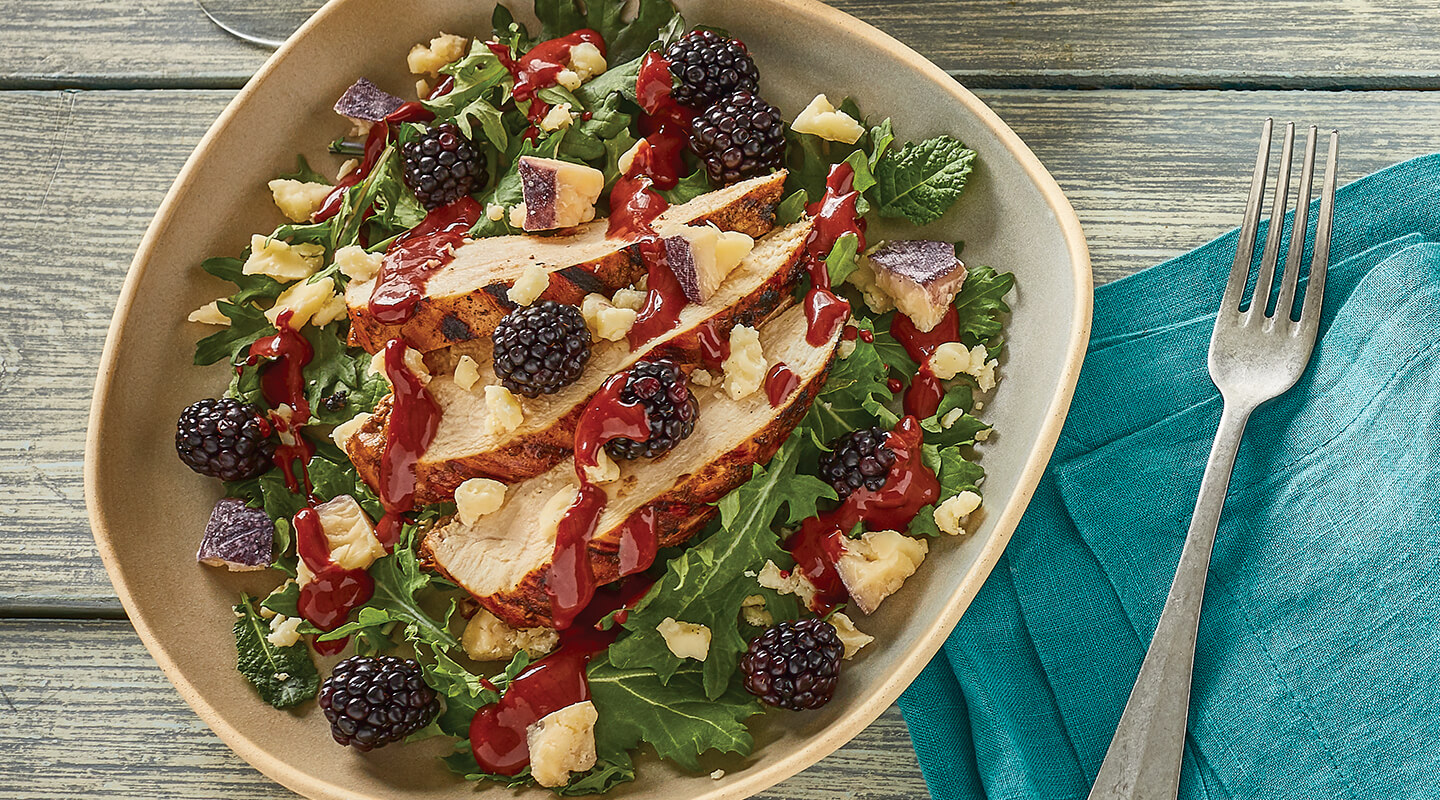 Wisconsin Cheese Grilled Chicken Salad with Blackberry Vinaigrette Recipe