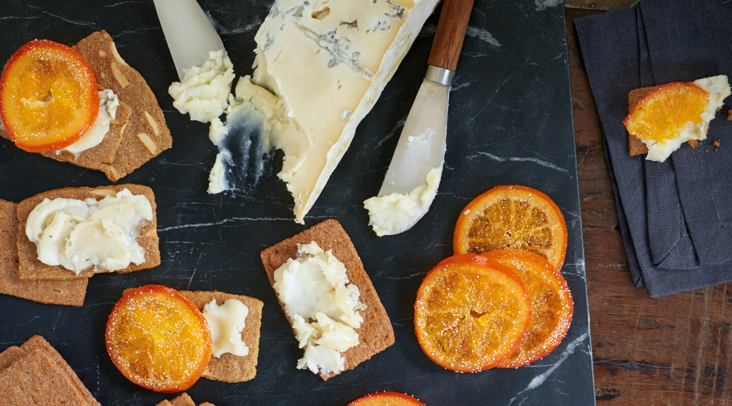 Wisconsin Cheese Almond-Orange and Blue Cheese Bites recipe