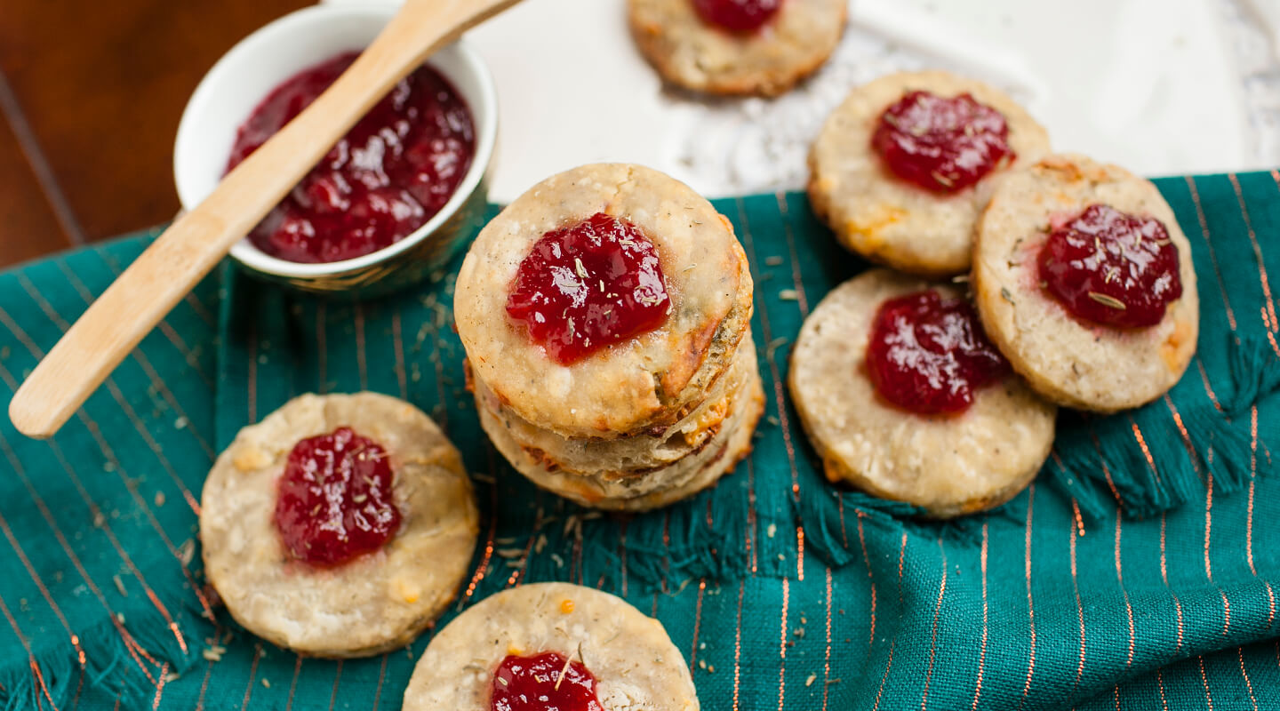 Wisconsin Cheese Savory Blue Cheese Shortbread with Cherry Jam recipe