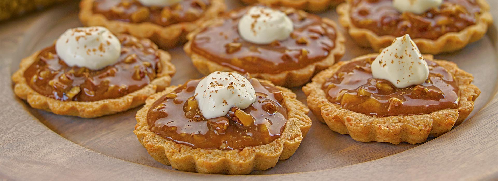 Caramel Pecan Tarts with ParmesanWalnut Crust Recipe Wisconsin Cheese