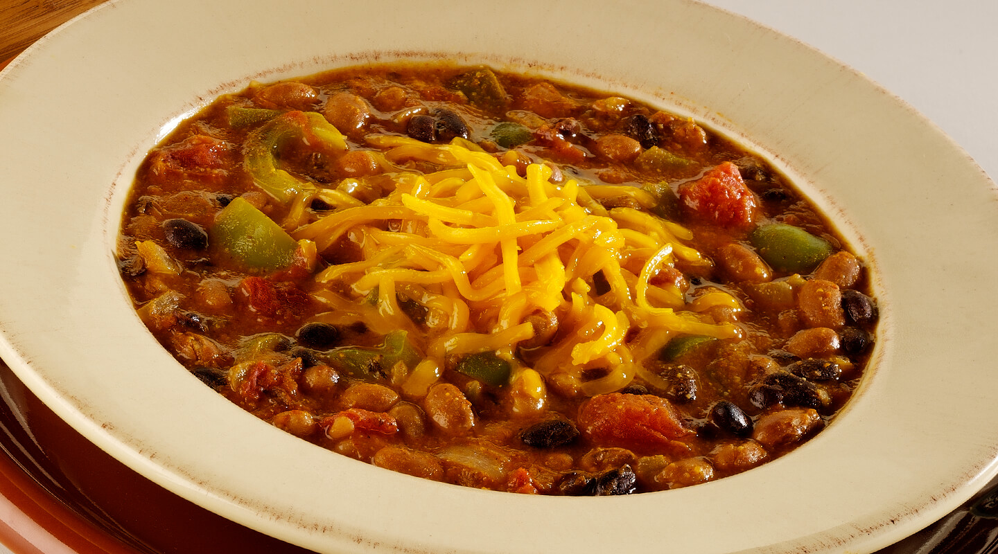Wisconsin Cheese Three-Bean Chili with Colby recipe