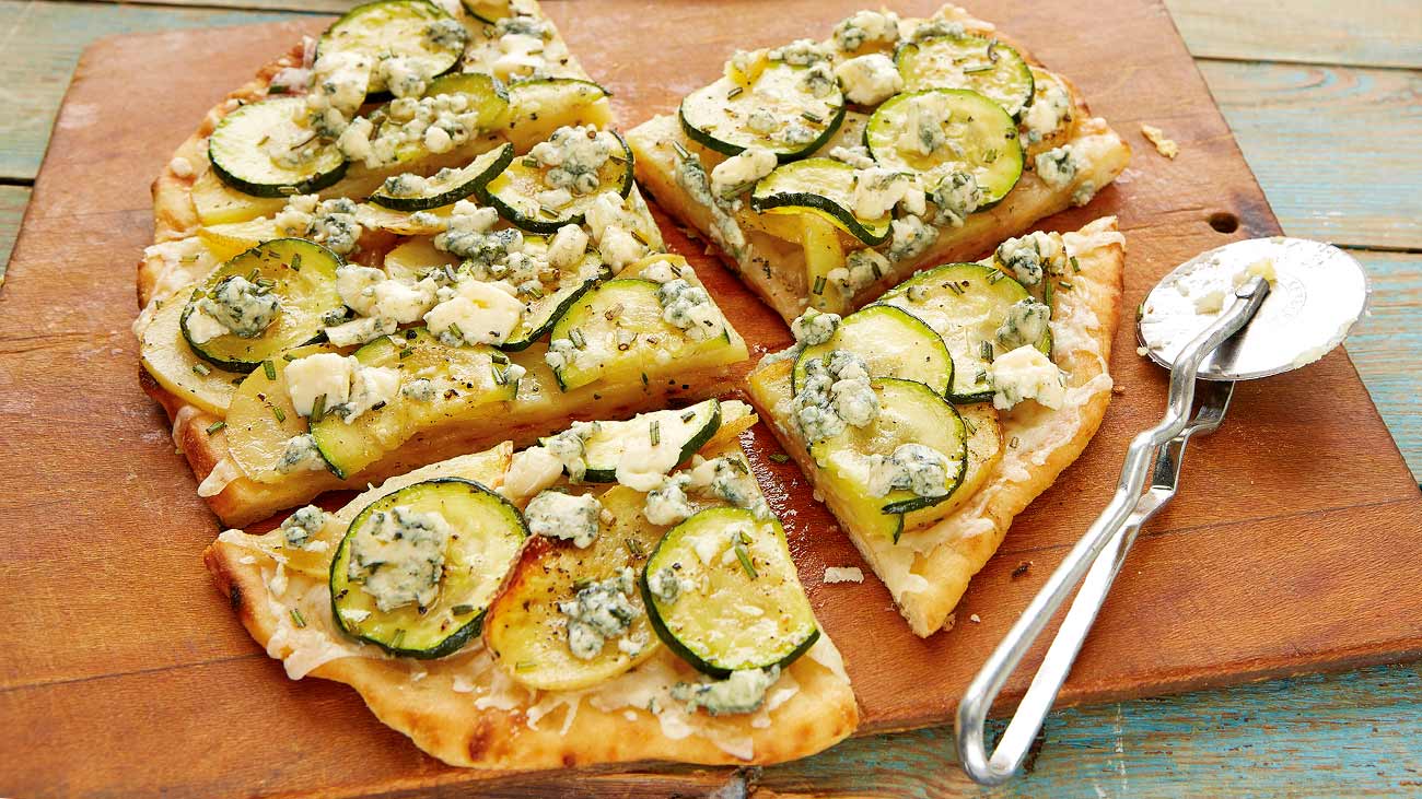 Zucchini and Potato Rosemary Pizza  Wisconsin Cheese