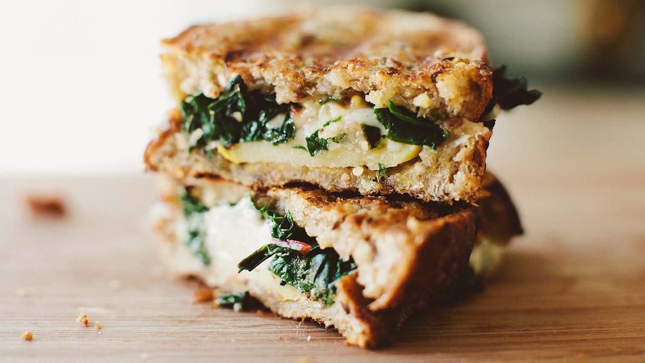 The Sophia: Alpine-Style Grilled Cheese with Sautéed Swiss Chard and Apples