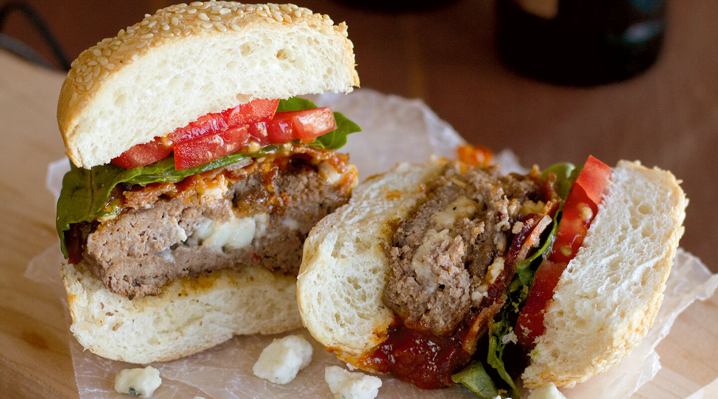 Wisconsin Cheese Blue Cheese-Stuffed Chipotle Burgers recipe