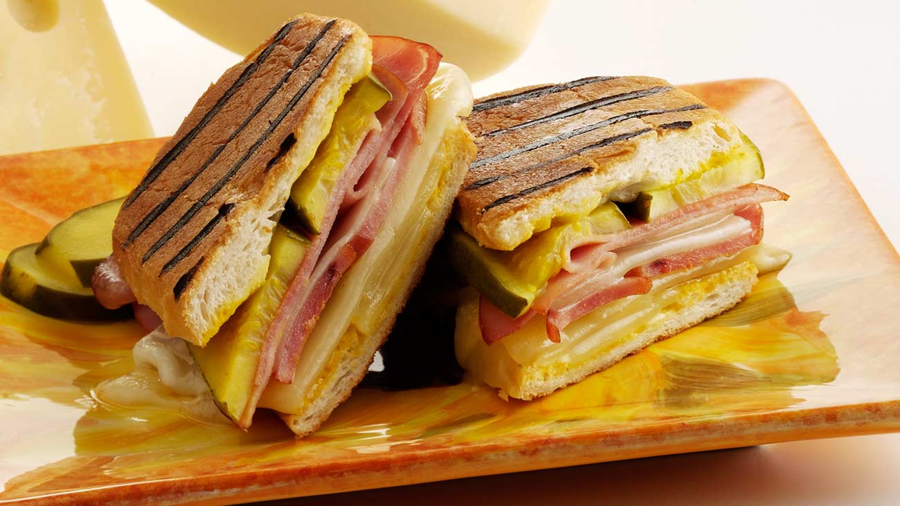 Grilled Cuban Ham Sandwich with Swiss Cheese