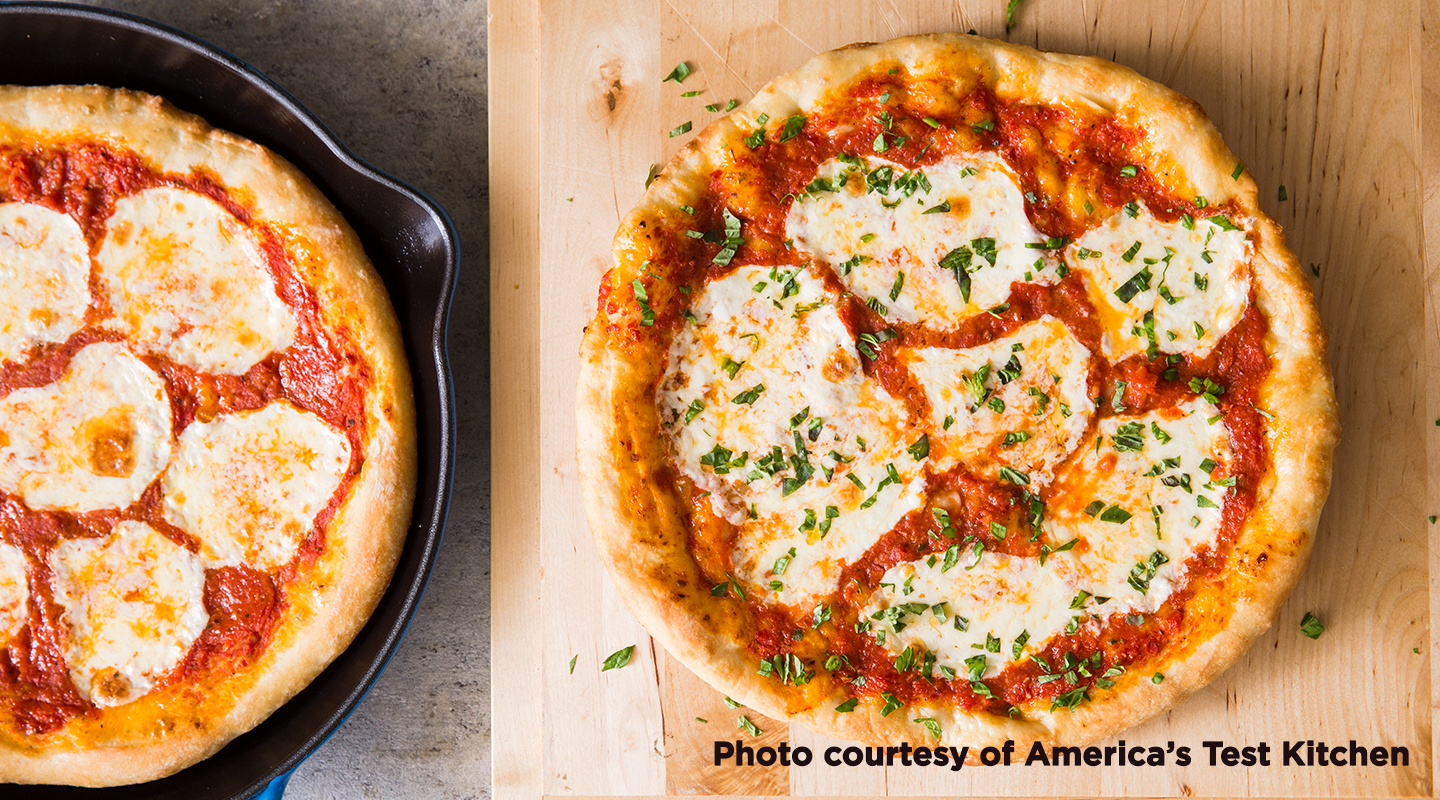 Wisconsin Cheese Cast-Iron Skillet Pizza Margherita recipe