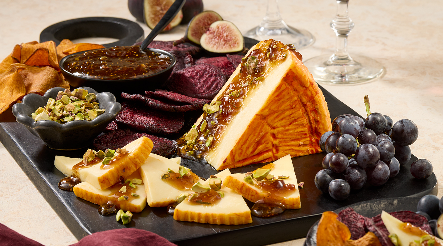 Wisconsin Cheese Belaire with Fig Glaze and Pistachios Recipe