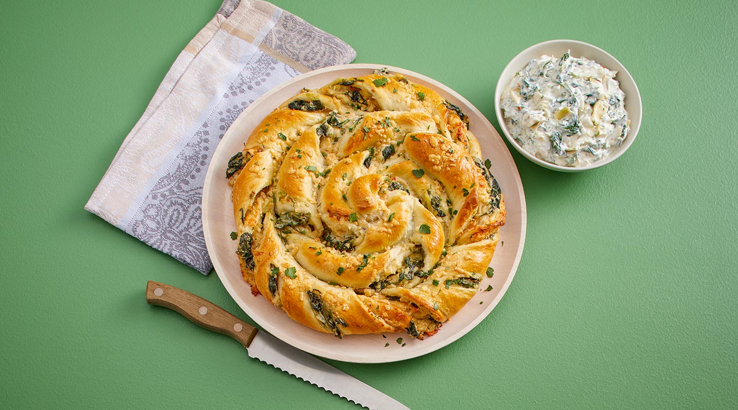 Wisconsin Cheese Cheesy Spinach Artichoke Bread and Dip  Recipe
