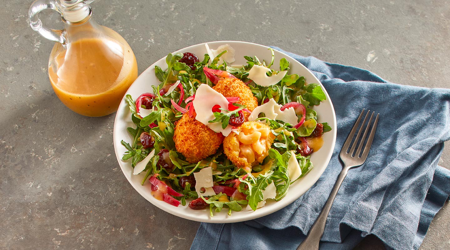 Wisconsin Cheese Cherry Salad with Mac and Cheese Croquettes Recipe