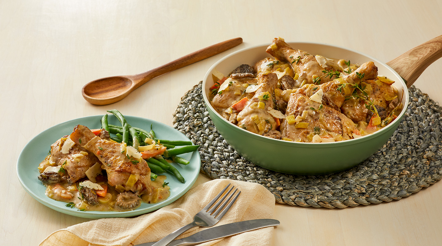 Wisconsin Cheese Chicken and Morel Mushroom Fricassee  recipe