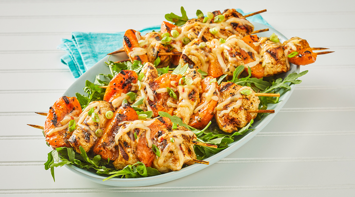 Wisconsin Cheese Citrus-Glazed Chicken and Apricot Kabobs   Recipe