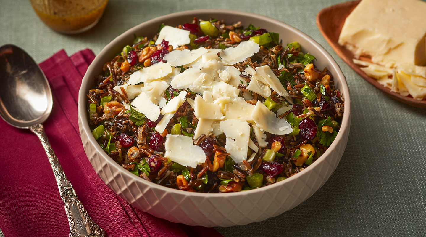 Wisconsin Cheese Cranberry-Wild Rice Salad with Cheddar Gruyere recipe