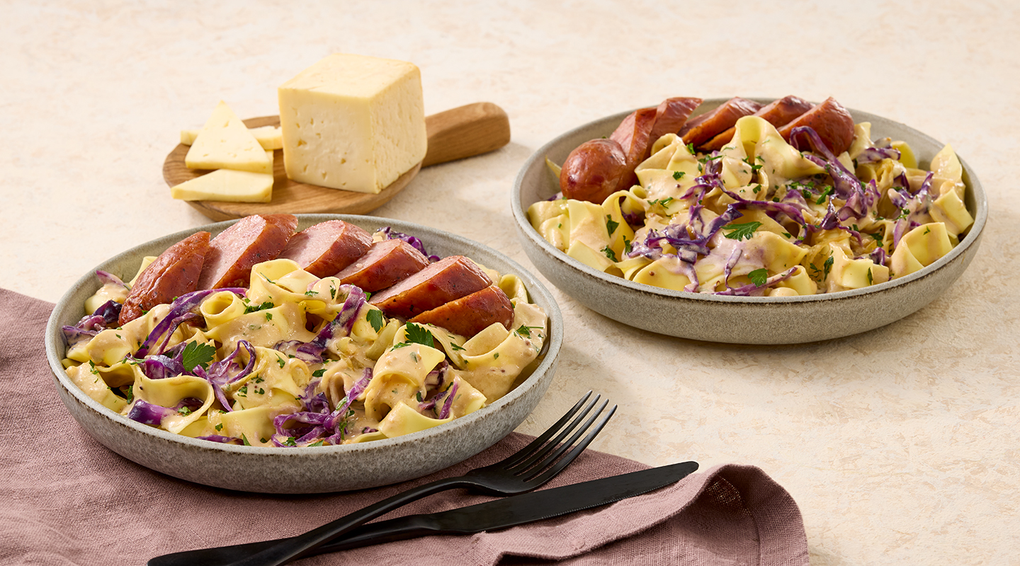 Wisconsin Cheese Creamy German Sausage and Noodles Recipe