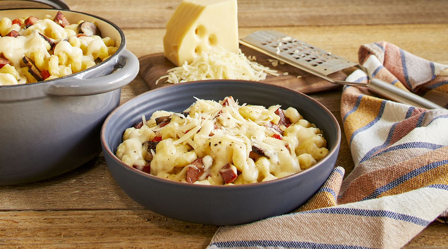 Wisconsin Cheese Sausage Pasta with Cider Cheese Sauce  Recipe