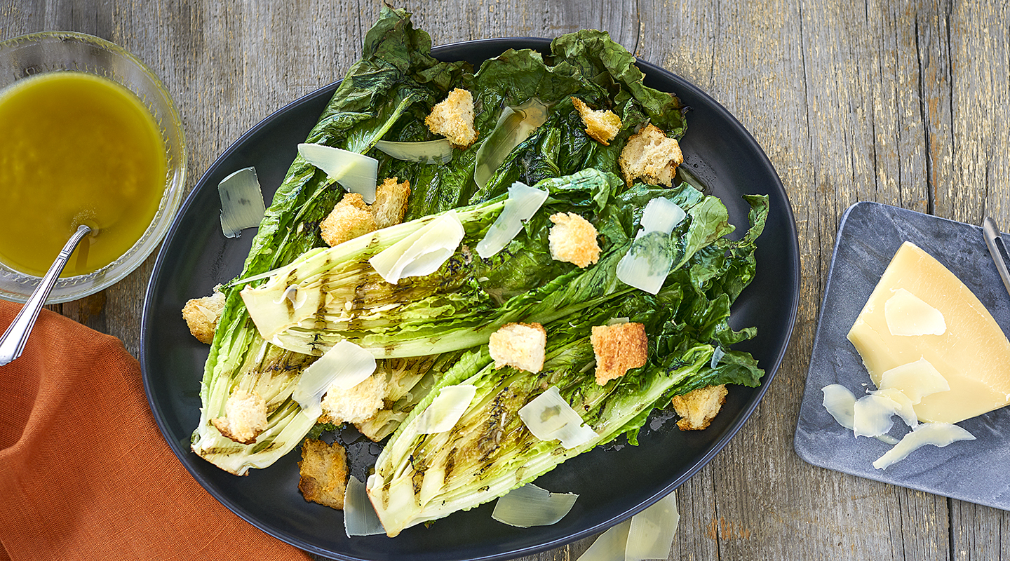 Wisconsin Cheese Grilled Romaine with Lemon-Parmesan Vinaigrette  recipe