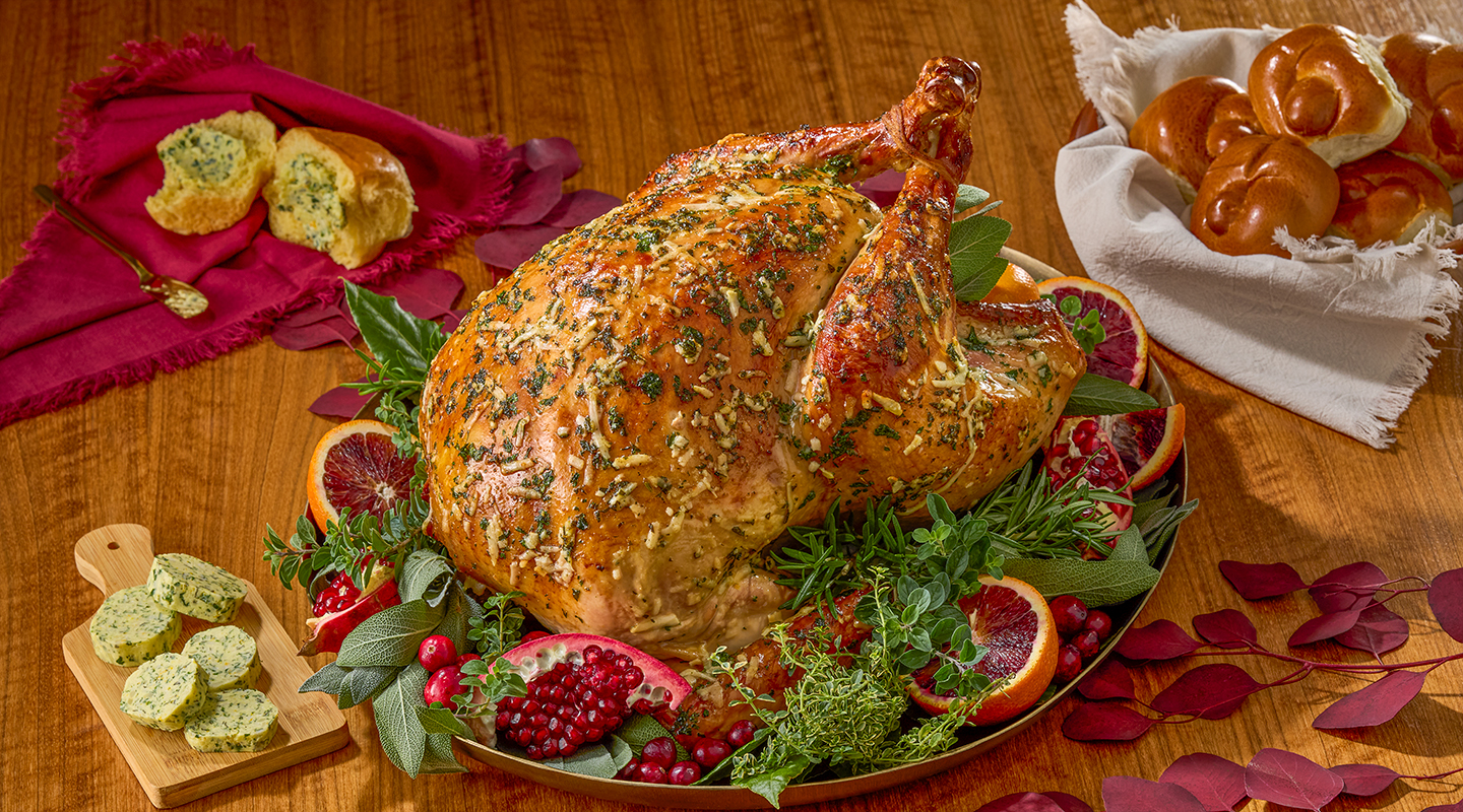 Wisconsin Cheese Parmesan-Herb Butter Roasted Turkey recipe