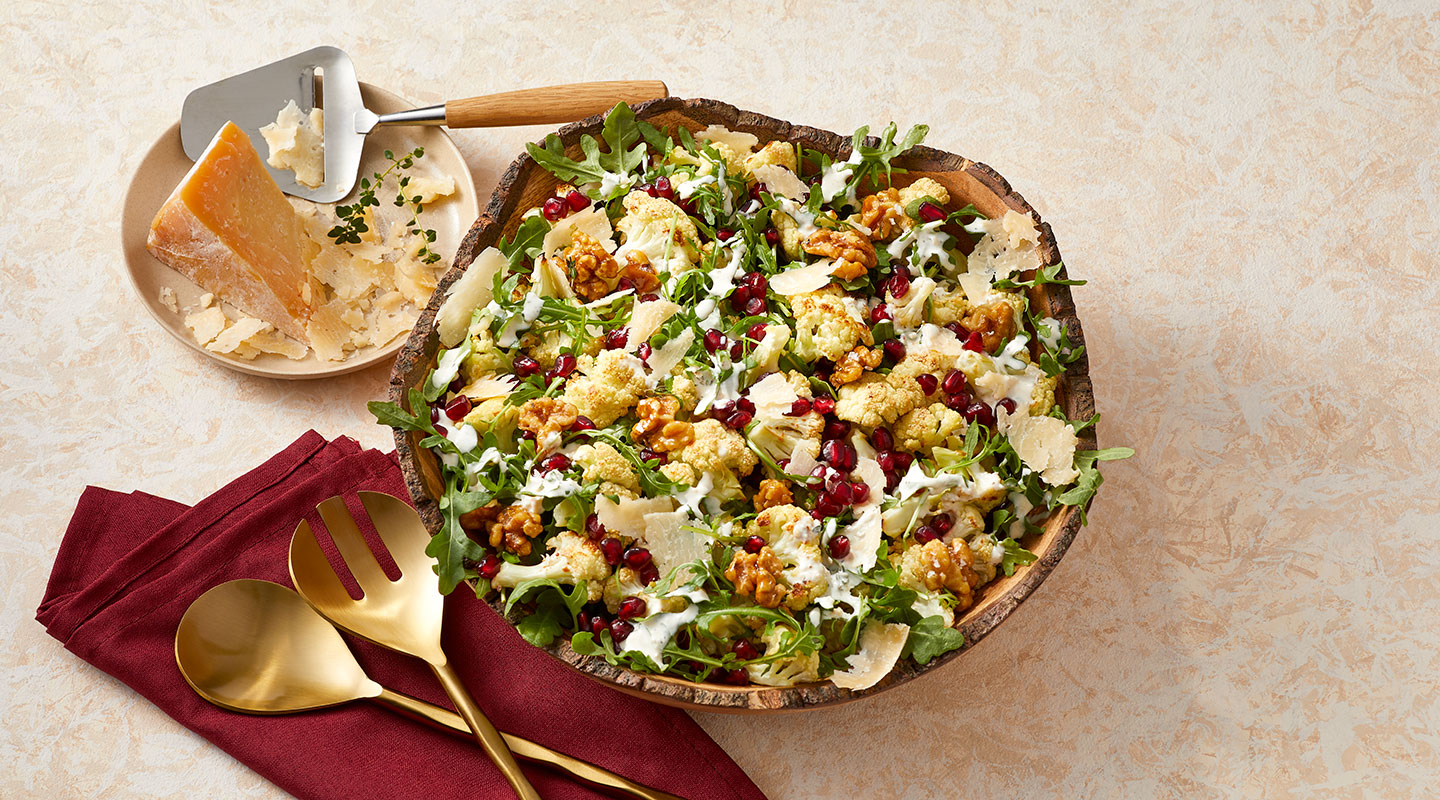 Wisconsin Cheese Roasted Cauliflower and SarVecchio® Parmesan Salad recipe
