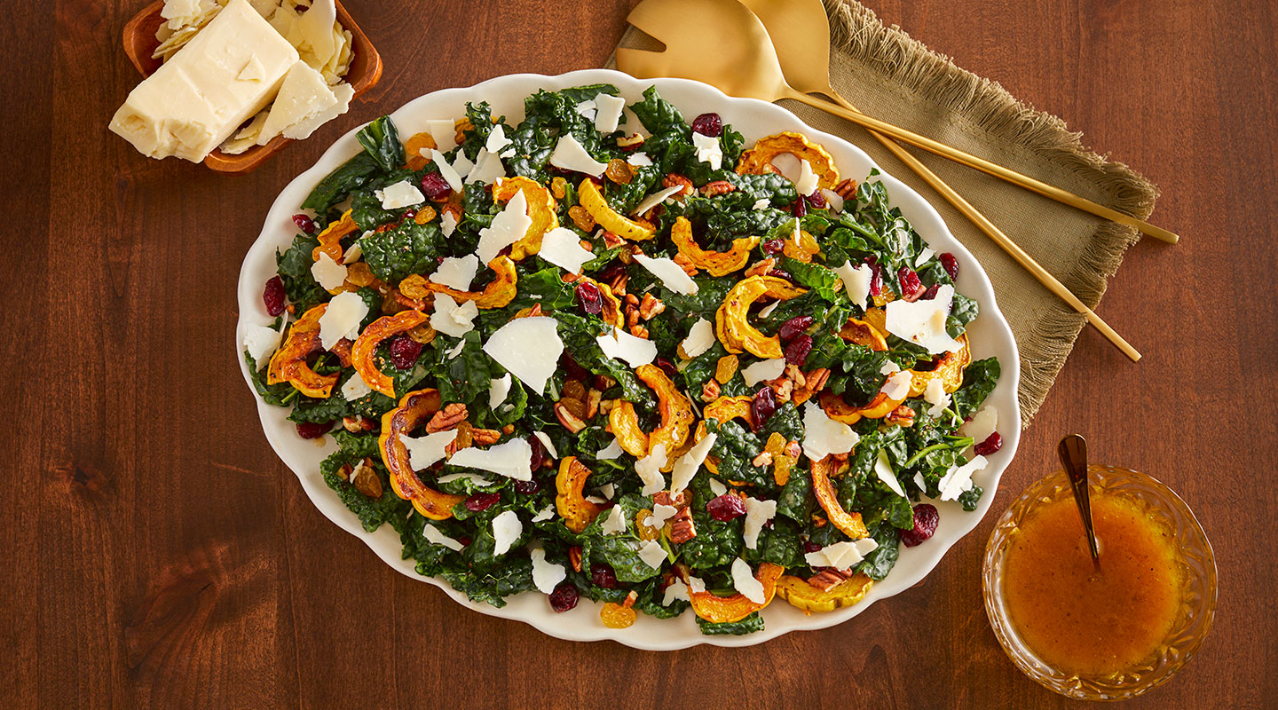 Wisconsin Cheese Harvest Roasted Squash-Kale Salad Recipe