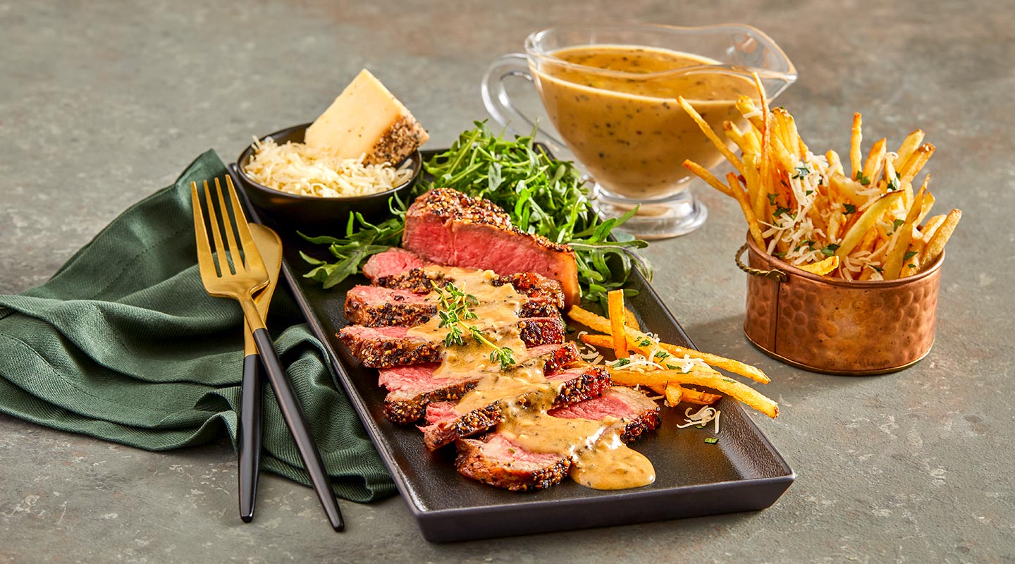Wisconsin Cheese Steak au Poivre  Recipe