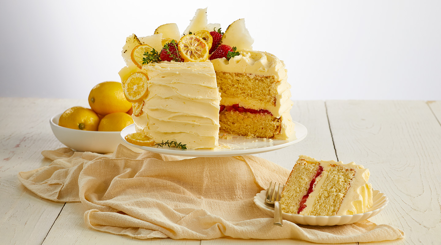 Wisconsin Cheese Strawberry-Limoncello Layer Cake  Recipe