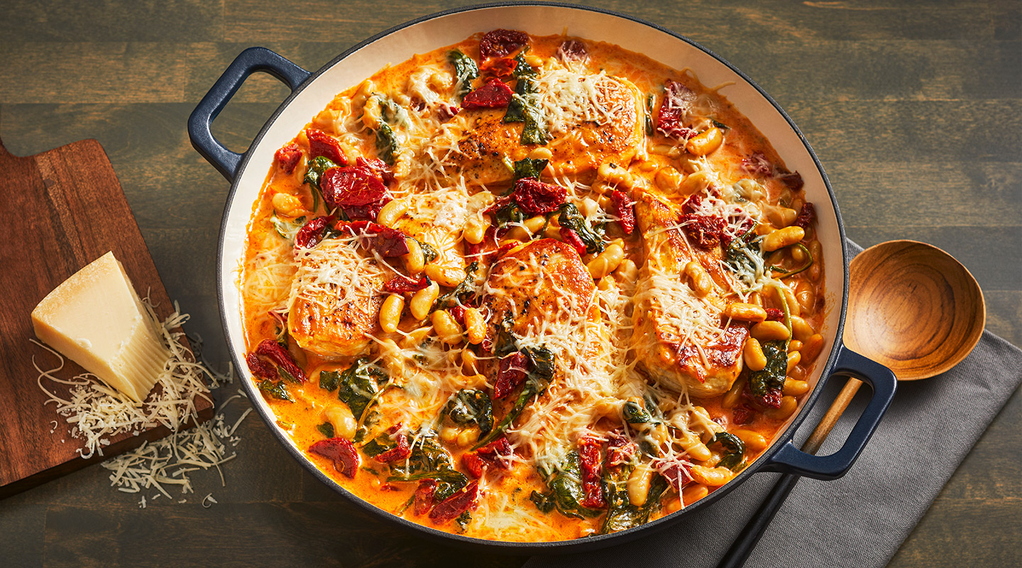 Wisconsin Cheese Tuscan Chicken with White Beans   recipe